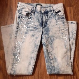 Venus womens embellished stonewashed jeans